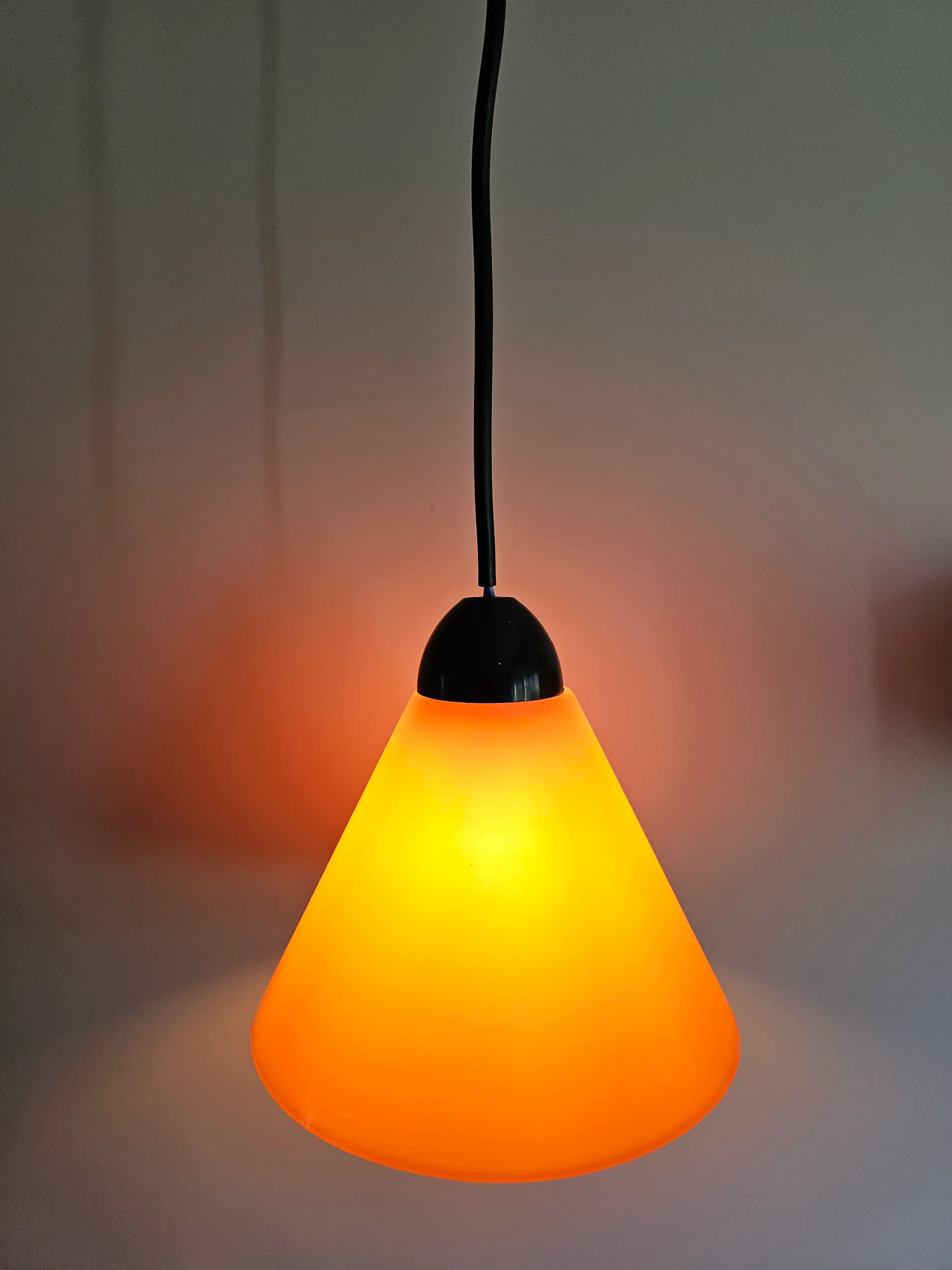 Massive oranje glazen lamp - Afbeelding 2