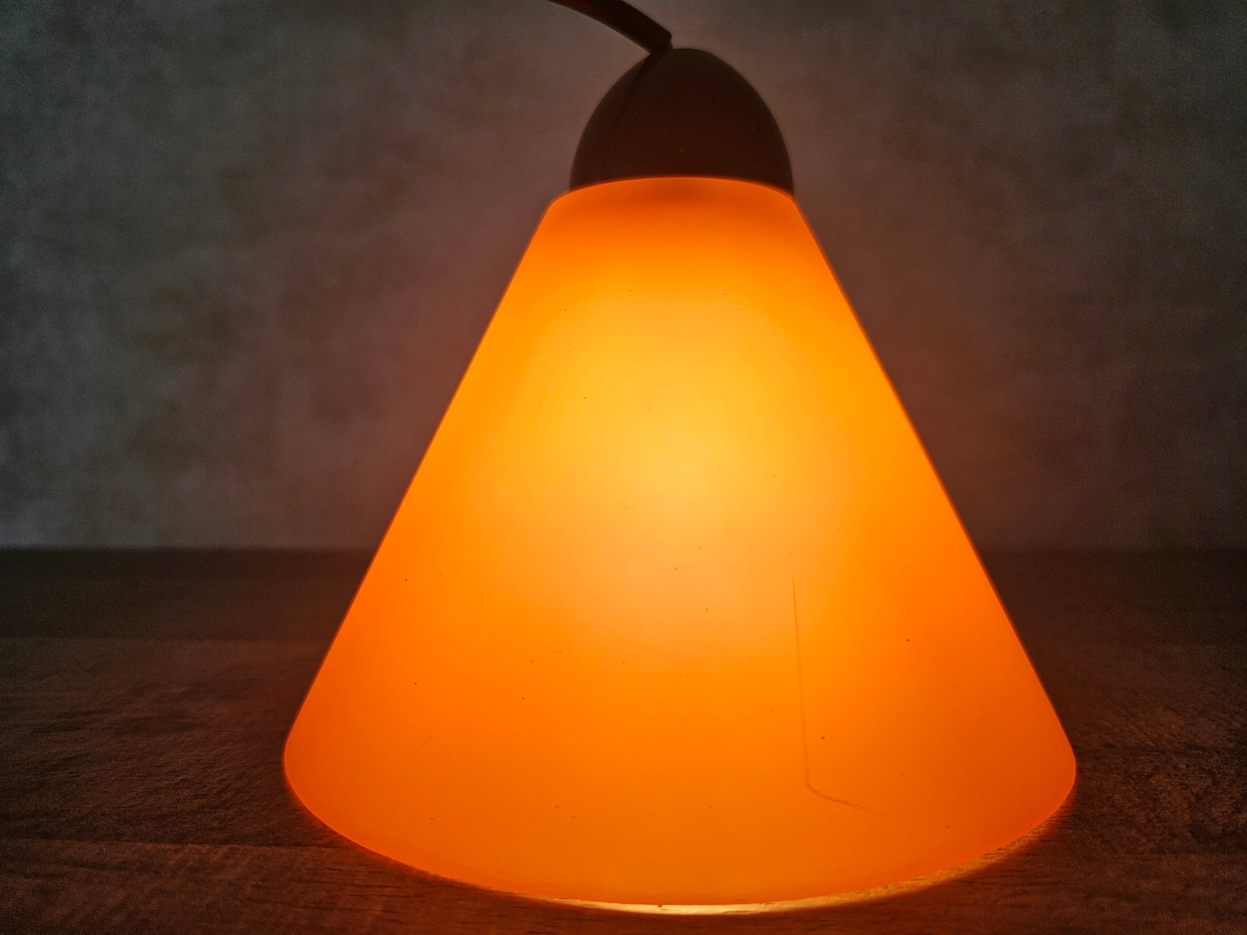 Massive oranje glazen lamp - Afbeelding 6