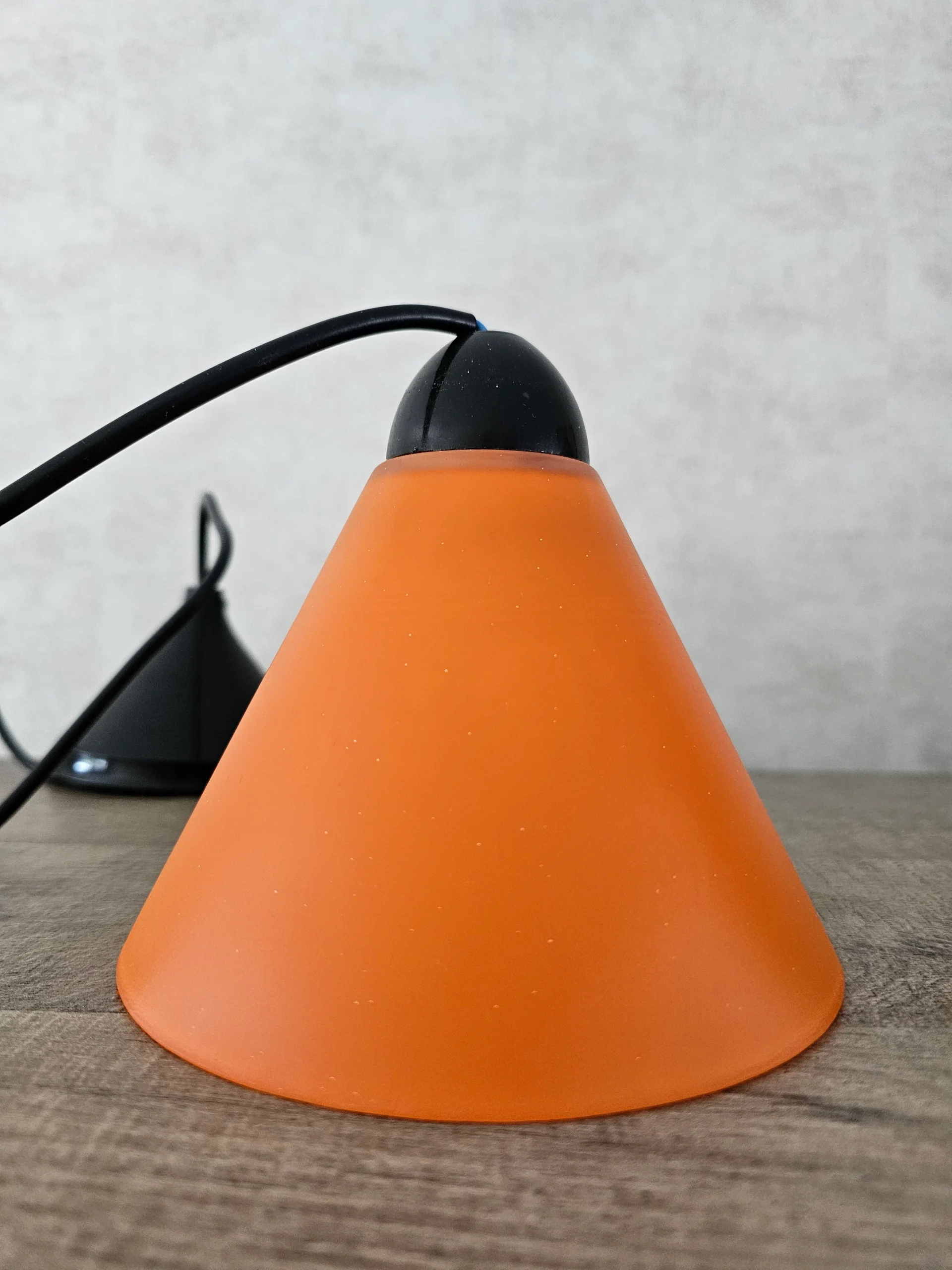 Massive oranje glazen lamp - Afbeelding 4