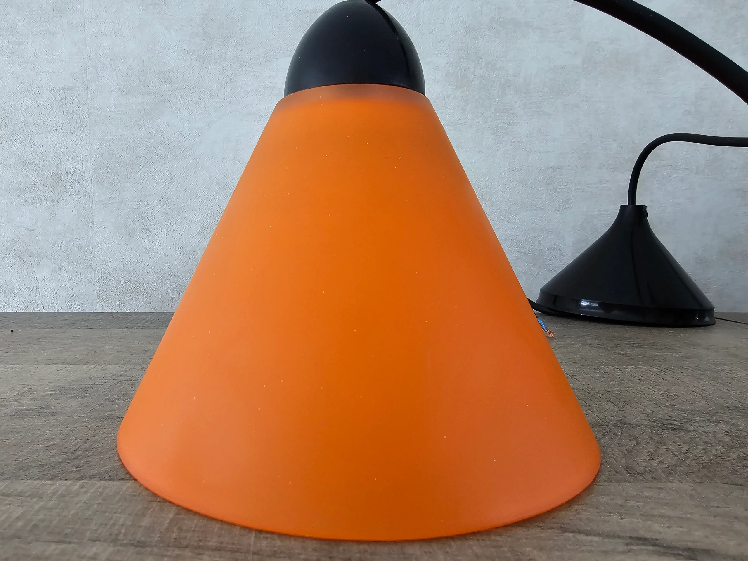 Massive oranje glazen lamp - Afbeelding 5